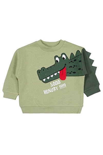 Civil Boys Sooo Hungry Baskılı 2-5 Yaş Sweatshirt - Haki 3-4 Yaş