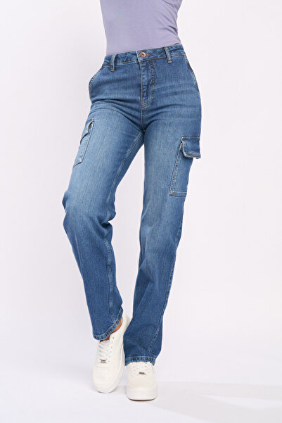 Timeout Women's cargo jeans with patch pockets