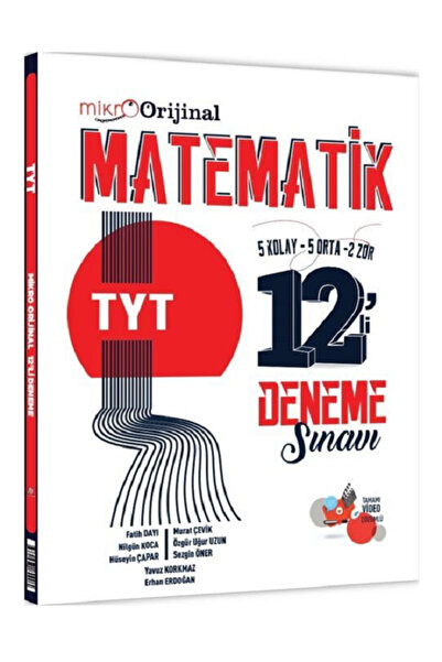 Açı Yayınları Mikro Orjinal TYT Matematik 12 Li Deneme Sınavı / 5 Kolay 5 Ort...