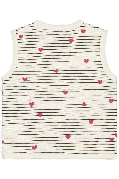 Civil Baby Stripe Heart Embroidered 6-18 Months Vest - Ecru 18-24 Months
