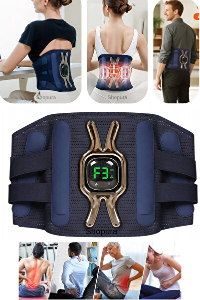Shopura Isıtmalı Bel Bacak Masaj Aleti - Sırt Vücut Karın Masaj Cihazı - Bel Medikal Korse Masaj Kemeri