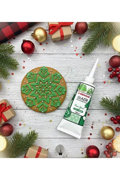 ŞEKER & SUGAR Şeker&Sugar Yılbaşı Kurabiye ve Cupcake için Yenilebilir YEŞİL ...