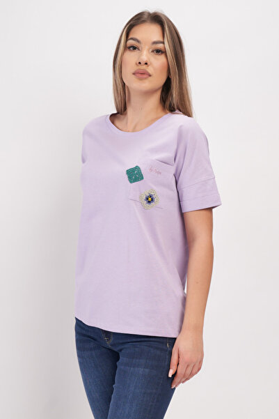 Lee Cooper Women's T-shirt with pocket and embroidered logo and detail