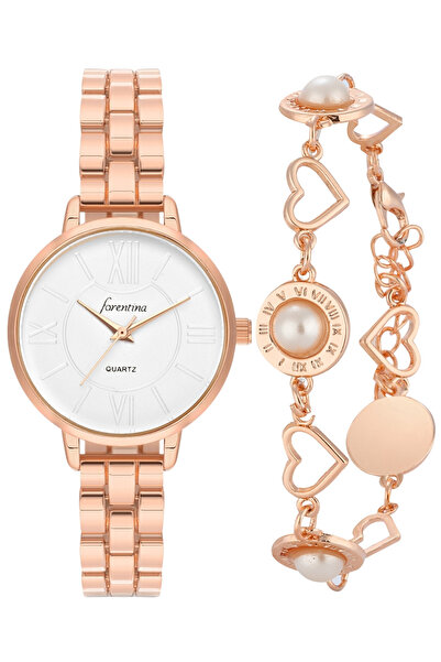 Forentina Rose Kol Saati-İnci Model Rose Bileklik Kombin PS4132