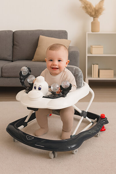 BebeMango Vak Vak Gri Müzikli Yürüteç Güvenli ve Eğlenceli Adımlar Devrilmeya...