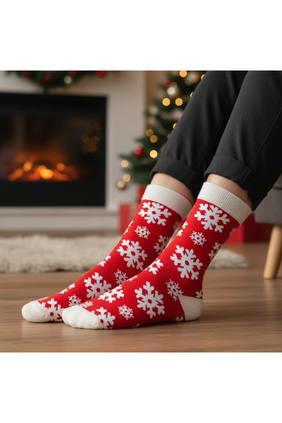 zola Christmas themed socks, snowflake pattern, unisex, universal size
