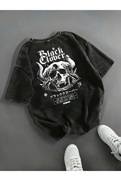 Freak Tshirt Black Color Printed Unisex Oversized Cut Washed Vintage T-Shirt