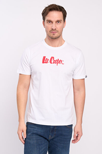 Lee Cooper Men's short-sleeved cotton T-shirt with applied logo