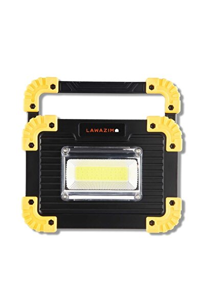 Lawazim مصباح عمل LED قابل لإعادة الشحن - كشاف ضوئي محمول شديد التحمل مع شحن USB للهواتف المحمولة