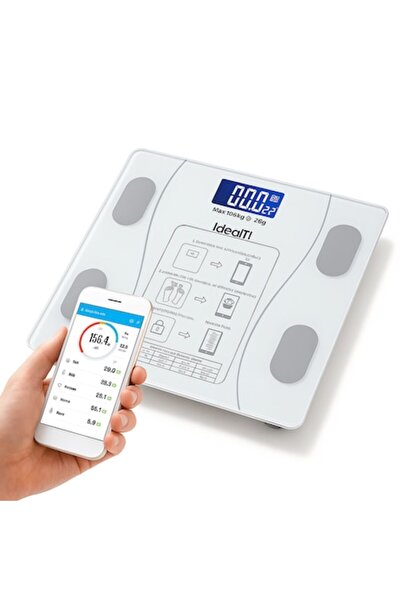 IdealTI Cântar electronic inteligent 180 kg - aplicație Bluetooth, LCD ilumin...