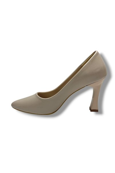 Cakgo حذاء نسائي C-Shoes 349-26 بكعب عالٍ من الجلد اللامع المجعد