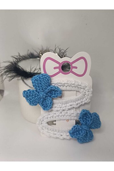 elaa aksesuar Handmade Floral Bowknot Snap Knit Buckle