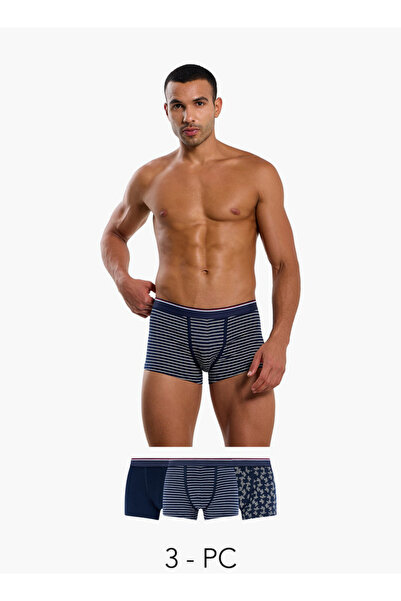 FAV سراويل داخلية رجالية من مزيج القطن بنقوش متنوعة - عبوة من 3 قطع