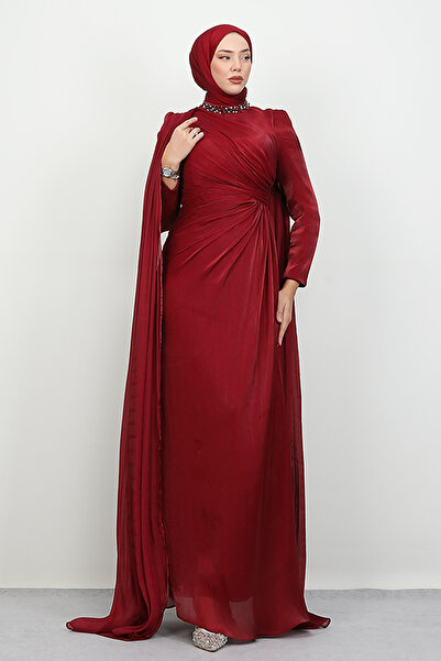 Lamia Giyim Isabella Yoryo Abiye Bordo