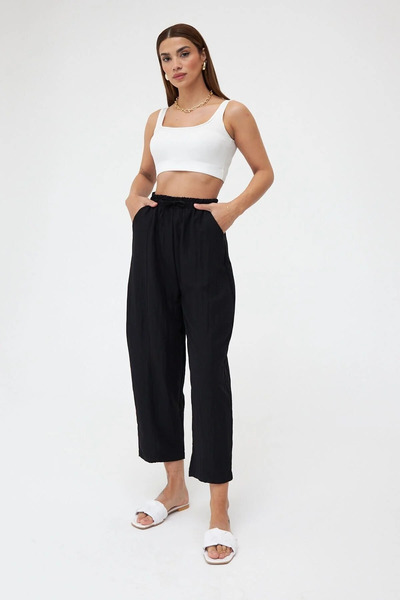 My Blog Black Color Pocketed Ayrobin Shalwar Trousers