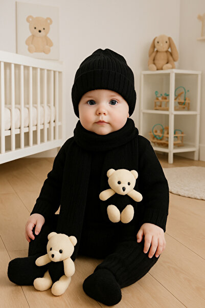 tinitins Knitwear Baby Boy Scarf Beanie Set of 2