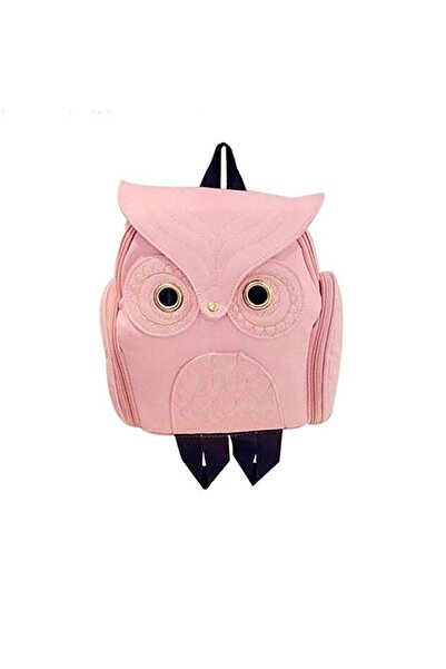 OEM Mini Owl-Shaped PU Leather Backpack for Women, Zip Closure, Pink