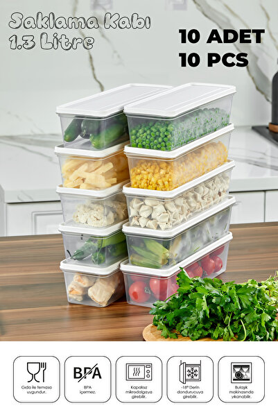 Mefa Mutfak Refrigerator Organizer Storage Container Suitable for Microwave a...