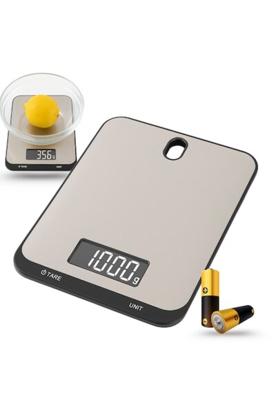 IdealTI Digital Kitchen Scale - 10kg, 1g Precision, Stainless Steel 304 Platf...