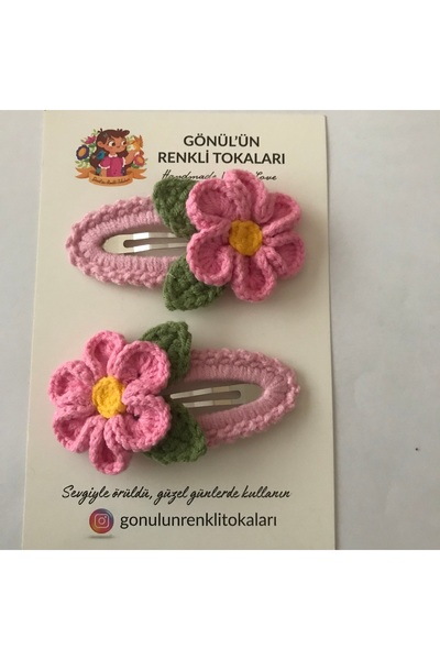 Gönülden Aksesuar 6cm oval gümüş metal çıt çıtlı el örgüsü renkler yeşil yapr...