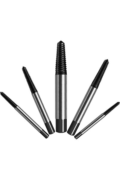 OEM Spiral Extractors for Screws and Bolts M3-M18 Set of 5, Cr-Mo Steel