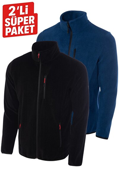 GHASSY CO. 2'lİ Paket Pro Rüzgar Geçirmez 5 Cepli Outdoor Tam Fermuarlı Polar...