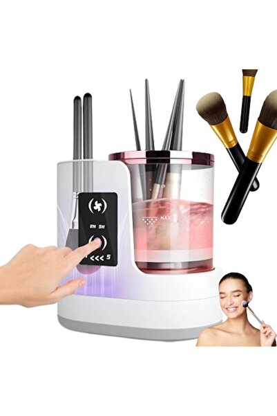 IdealTI Makeup Brush Cleaner, 2-in-1 Ultrasonic Cleaner and Dryer, LCD, 850 RPM, USB, ABS, White