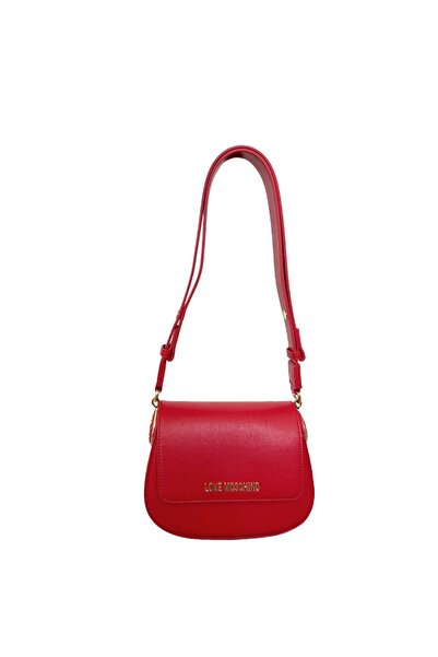 Love Moschino Women's Leather Adjustable Strap Metal Logo Red Shoulder Bag Jc4374Pp0Nkf0-500