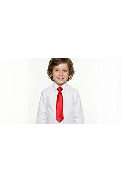 Masal Dünyası Bursa Satin Elastic Practical Boy's Tie - Black and Red Color O...