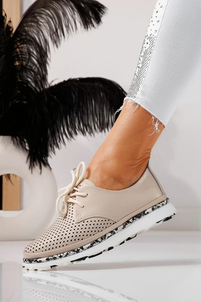 Zaira Pantofi casual dama bej din piele naturala Ada #21571 - 41