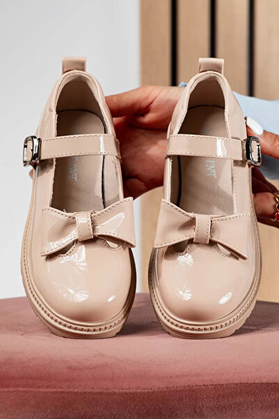 Zaira Pantofi casual copii roz din piele ecologica lacuita Adina #21265 - 35