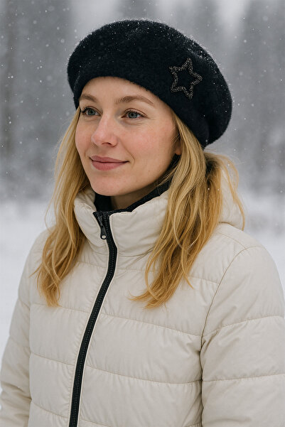 Modex Soft Texture Sparkling Star Detail Painter Beret