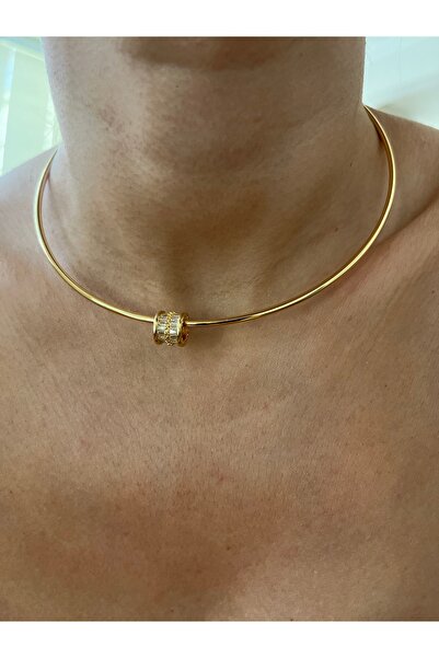 Hoop jewelery قلادة خانقة صغيرة الحجم مرصعة بالأحجار