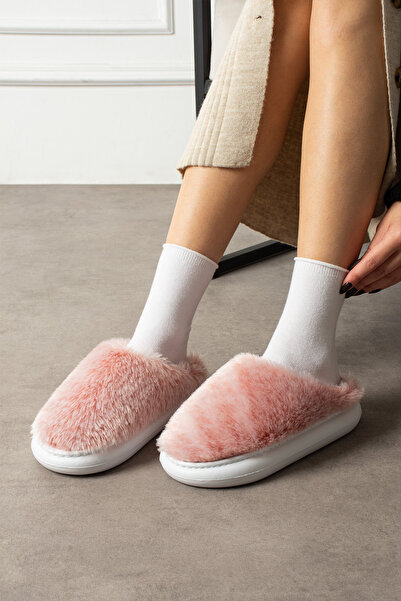 FootFrenzy Winter Women's Furry Home Slippers – Indoor Model, Warm Eva Sole