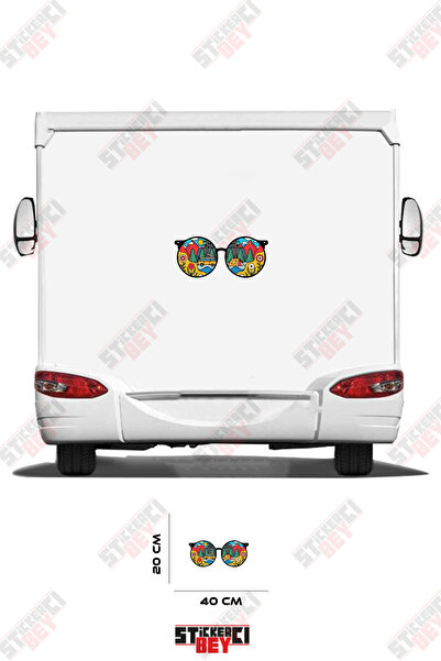 STİCKERCI BEY Nature Patterned Glasses Visual Caravan Sticker Coating