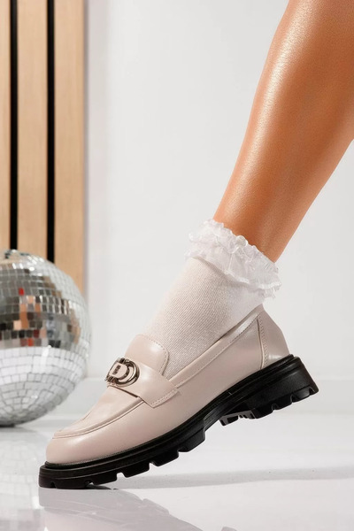 Zaira Pantofi casual dama bej din piele ecologica Nuray #21827 - 41