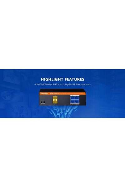 AREY TEKNOLOJİ محول شبكة صناعي قابل للإدارة من فوريدج، 4 منافذ POE، طراز IS10...