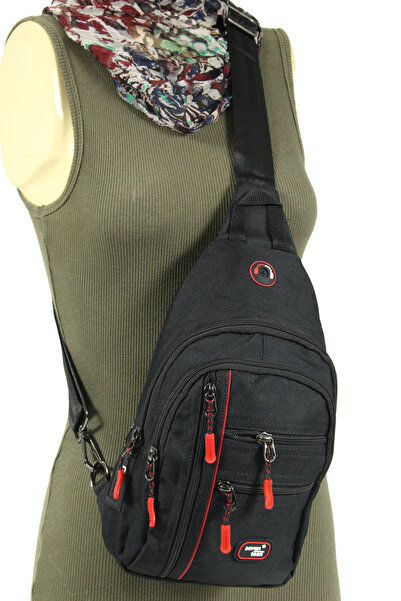 SEVENTEEN 3473 حقيبة كتف – بوليستر أزرق داكن-أحمر