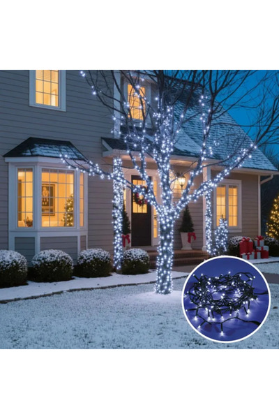 HOFF Instalatie brad Craciun 240 LED-uri albe cu lumina rece, 23.9 m, control...