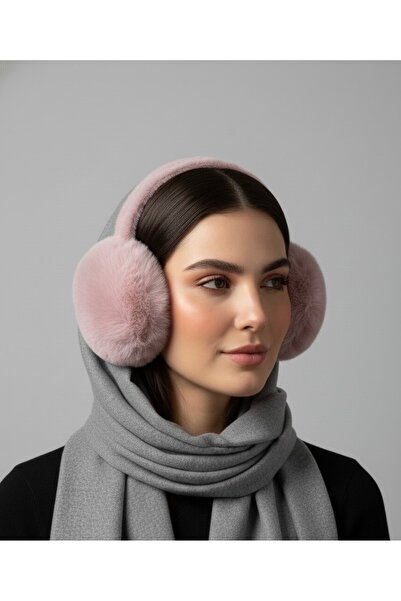 Şirin Giyim Aksesuar Katlanır Soft Peluş Kulaklık Sıcak Tutan - Pembe Yumuşak...