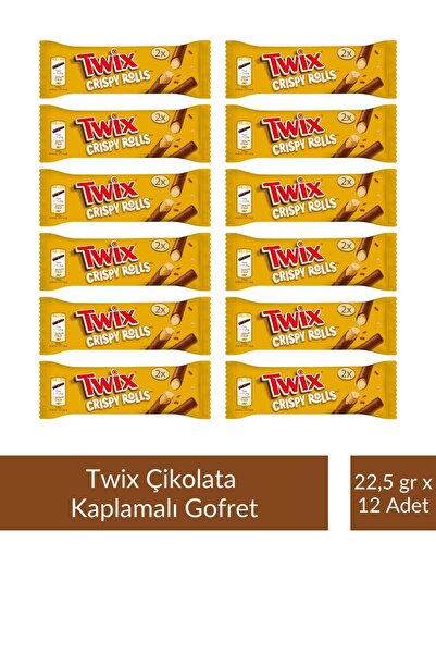 Mars Twix Çikolata Kaplamalı Gofret 22,5 gr x 12 Adet