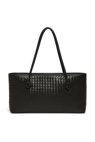 MioArt Women's Long Tote Bag Brown Braided