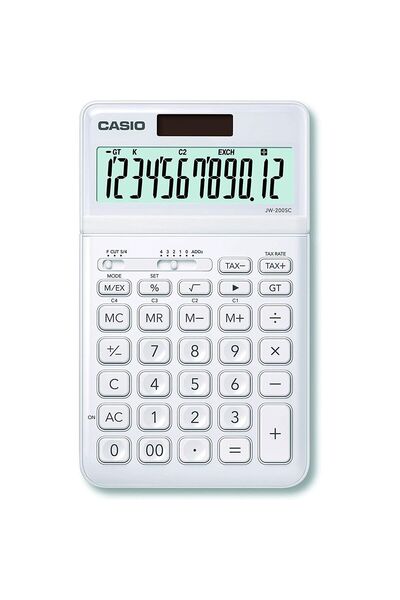 Casio Calculator de birou din plastic alb JW-200SC-WE