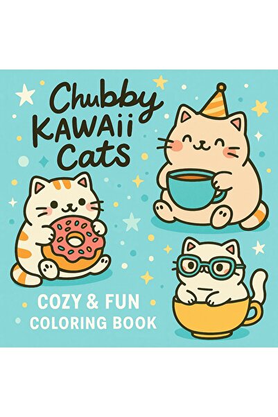 M&H Coloring Chubby Kawaii Cats - 21x21 cm Boyama Kitabı, Çocuk ve Yetişkinle...