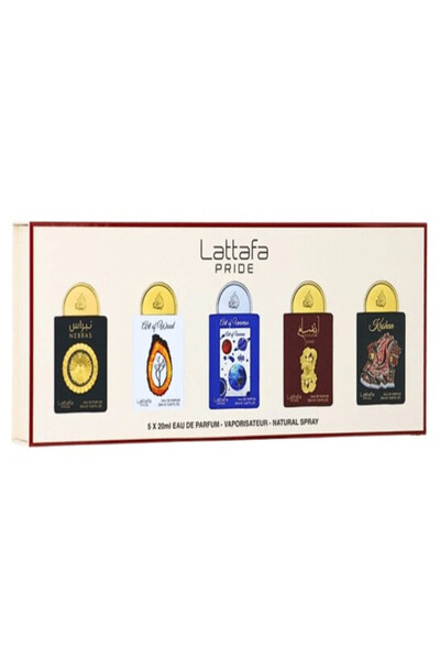 lattafa Perfume Gift Set | 20 ml x 5 EDP | Unisex Oriental & Woody Scent Mix