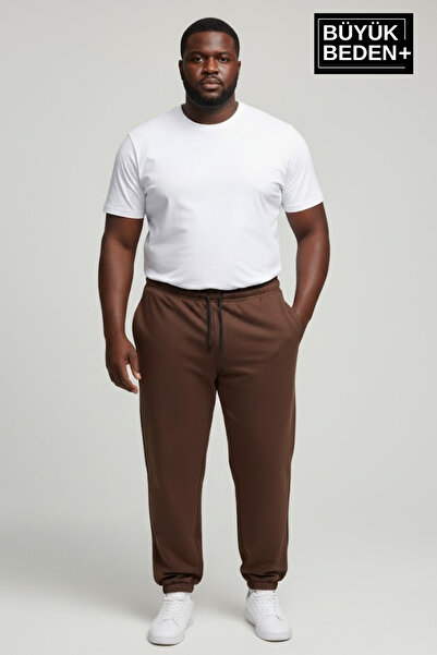 Superlife Men's Plus Size Elastic Leg Two Thread Comfortable Fit Slim Sweatpants Spr26Bea951