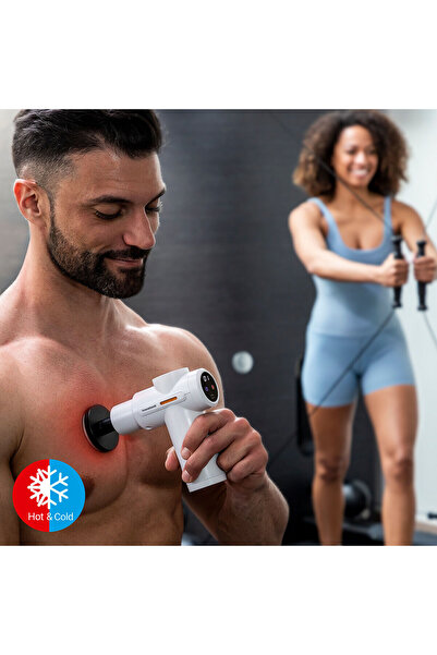InnovaGoods Pistol termic pentru masaj muscular Hokgun, alb-negru