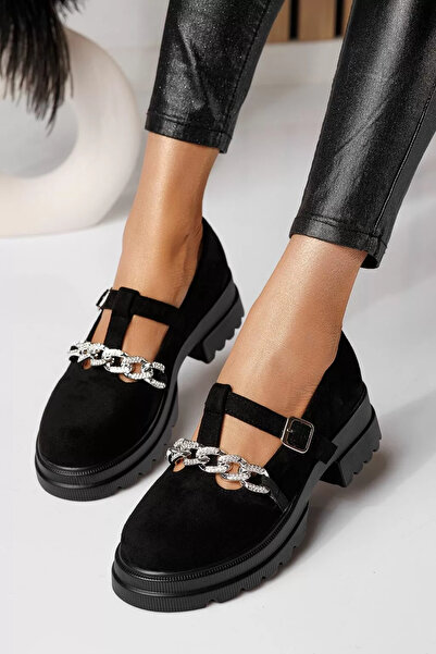 Zaira Pantofi casual dama negri din piele ecologica intoarsa Vespera #21089 - 39