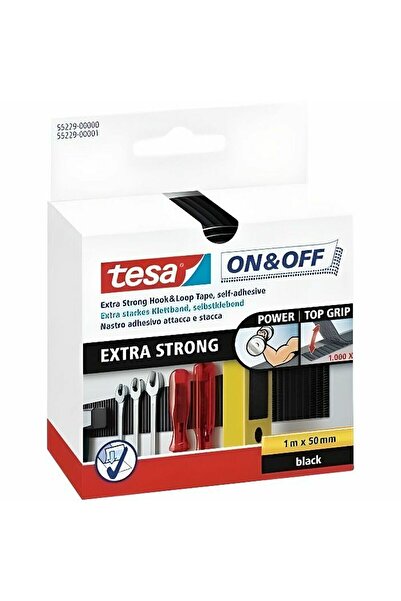 Tesa Bandă adezivă Velcro On & Off, neagră