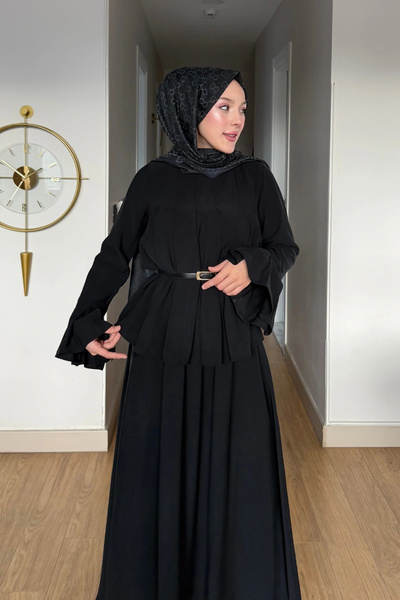 Mihran Butik طقم حزام نسائي من لوسيا باللون الأسود